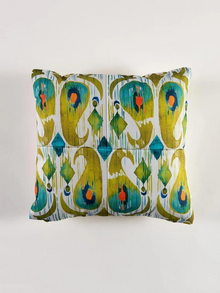  Almofada 45x45 Étnica Azul e Verde